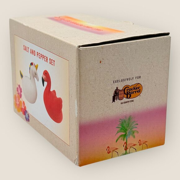 New Unicorn & Flamingo Floaties Ceramic Salt & Pepper Shaker Set Cracker Barrel - Picture 3 of 5